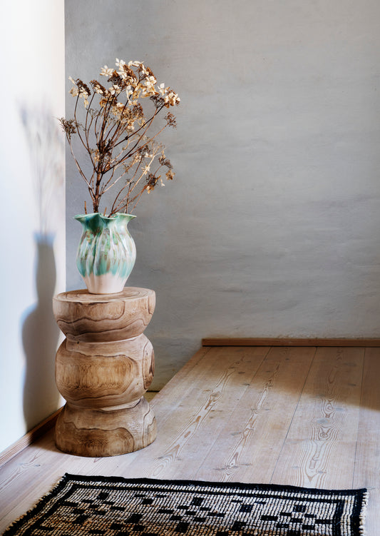 Lull Stoneware Vase - Light Green, Beige, Off White