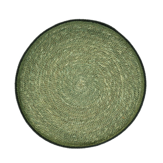 Seagrass tray in green and black | Minerva Interiors