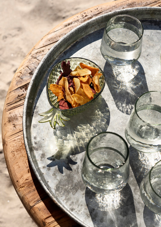 Glass Pineapple Bowls - Green