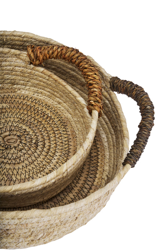 Natural corn woven baskets and trays | Minerva Interiors