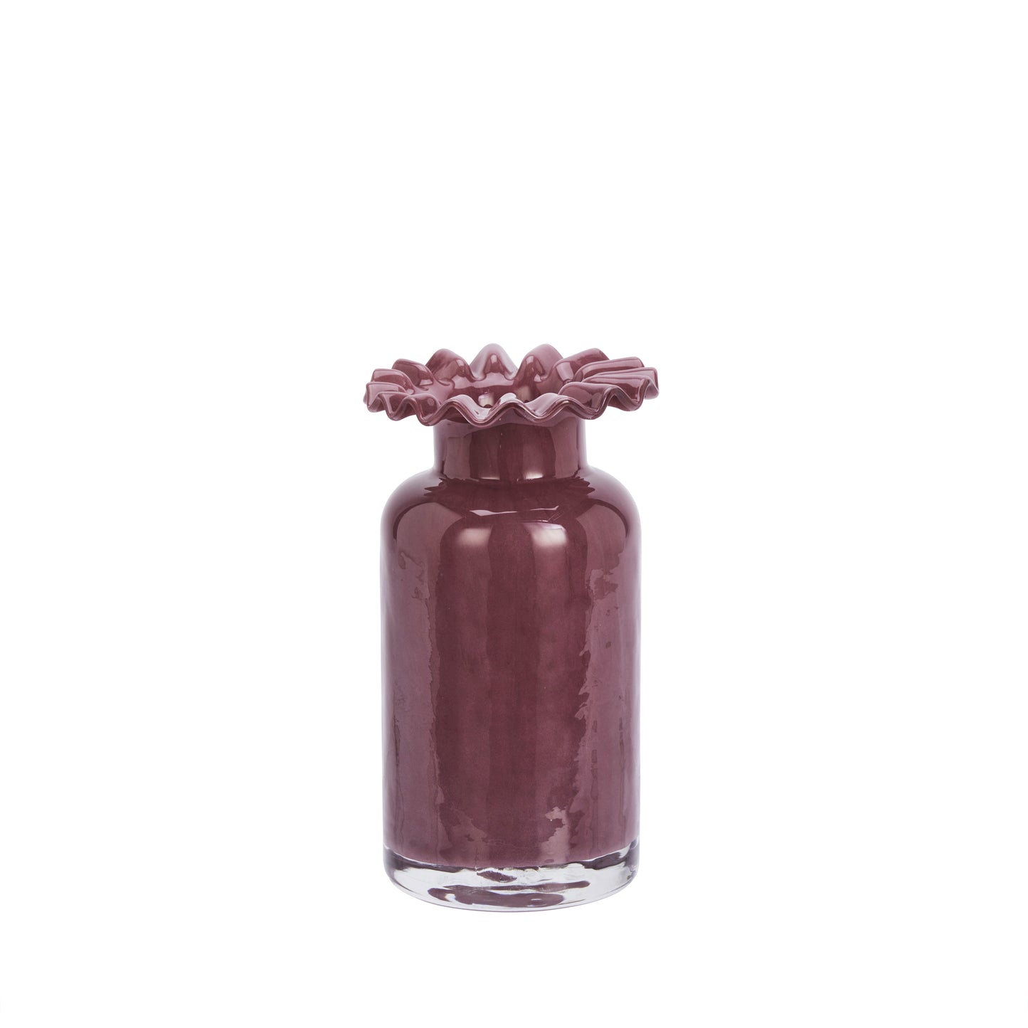 Ruffle glass vase in plum | Minerva Interiors