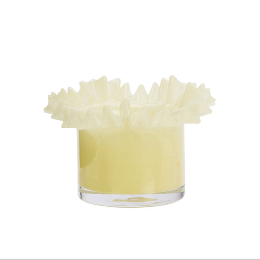 Ruffle Glass Flower Pot - Honey