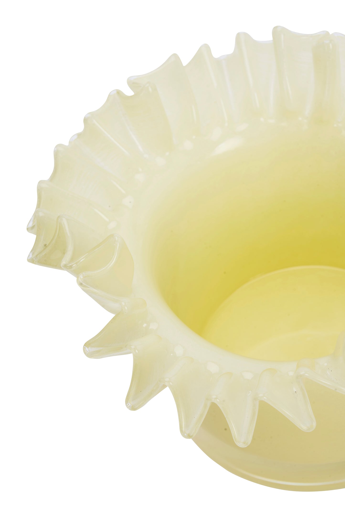 Ruffle Glass Flower Pot - Honey