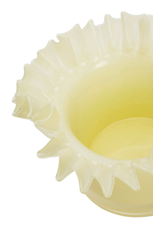 Ruffle Glass Flower Pot - Honey