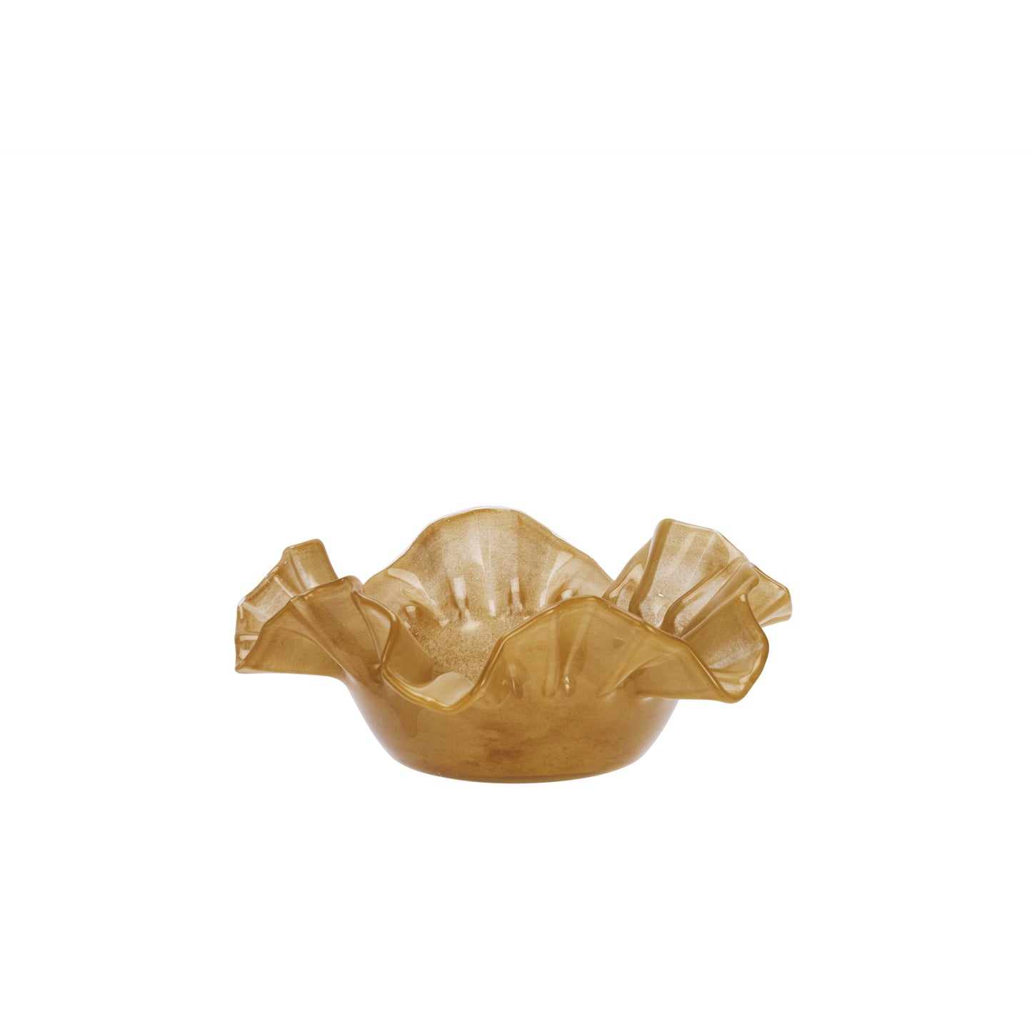 Ruffle glass bowl in caramel | Minerva Interiors