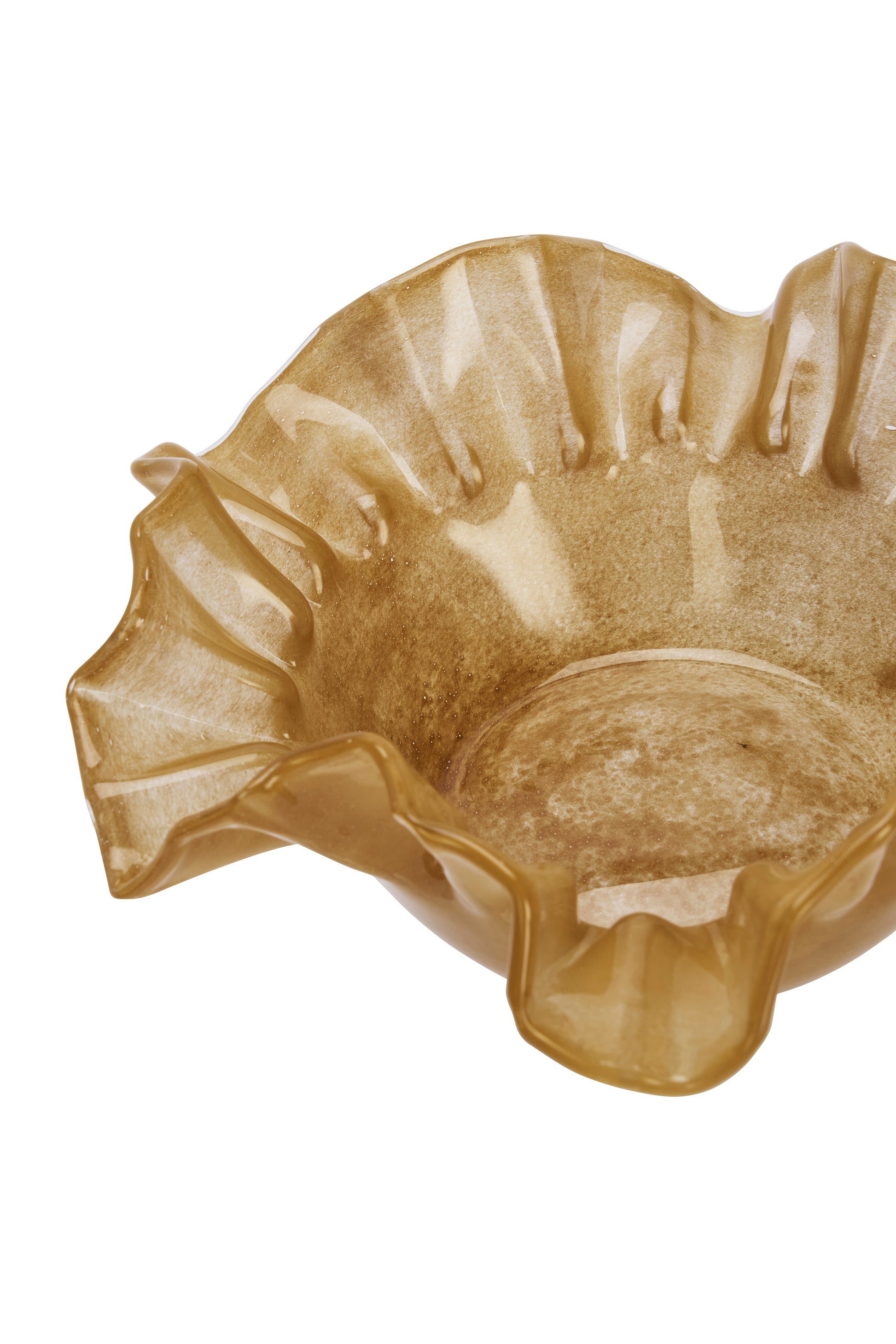 Ruffle glass bowl in caramel | Minerva Interiors