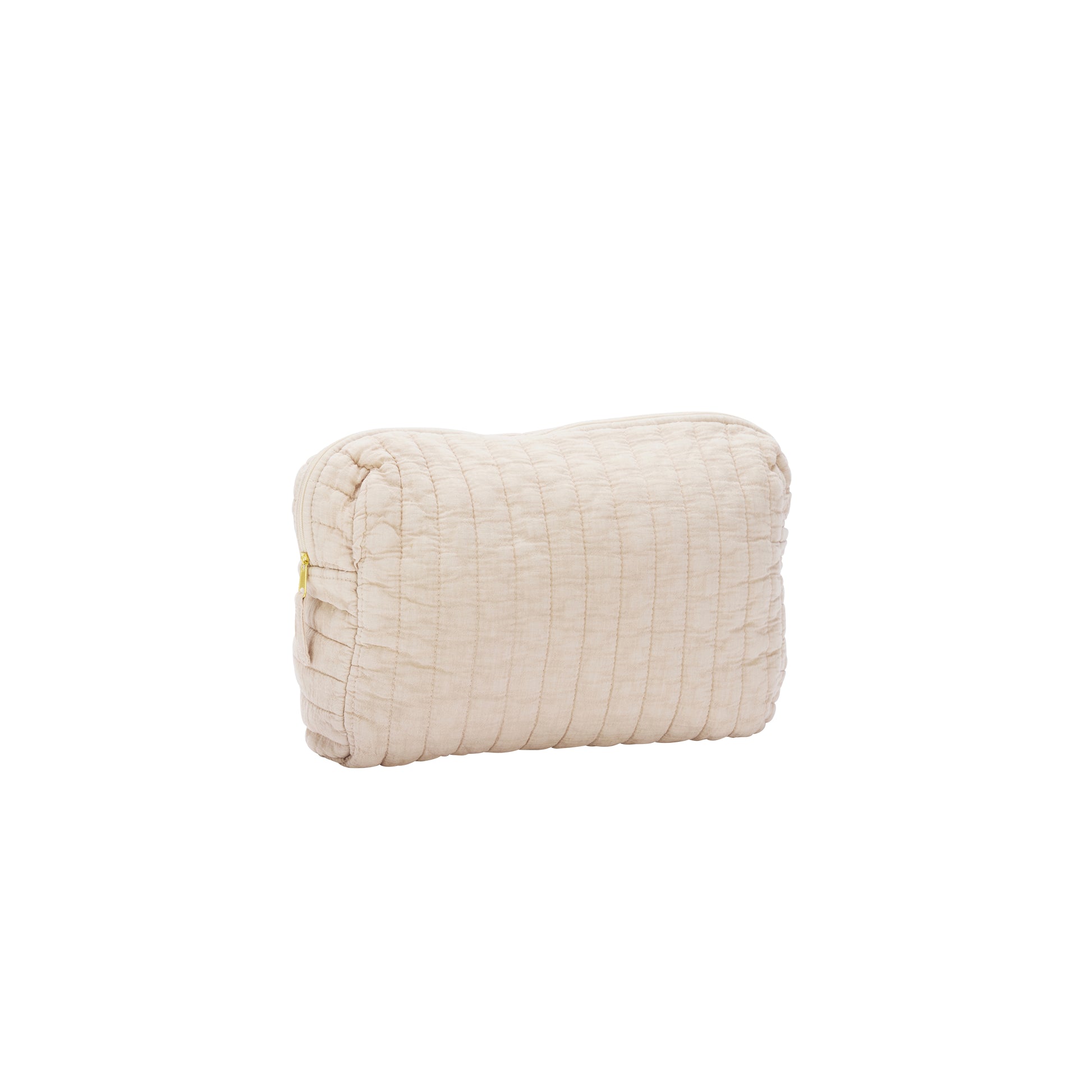 Quilted wash bag in ivory | Minerva Interiors