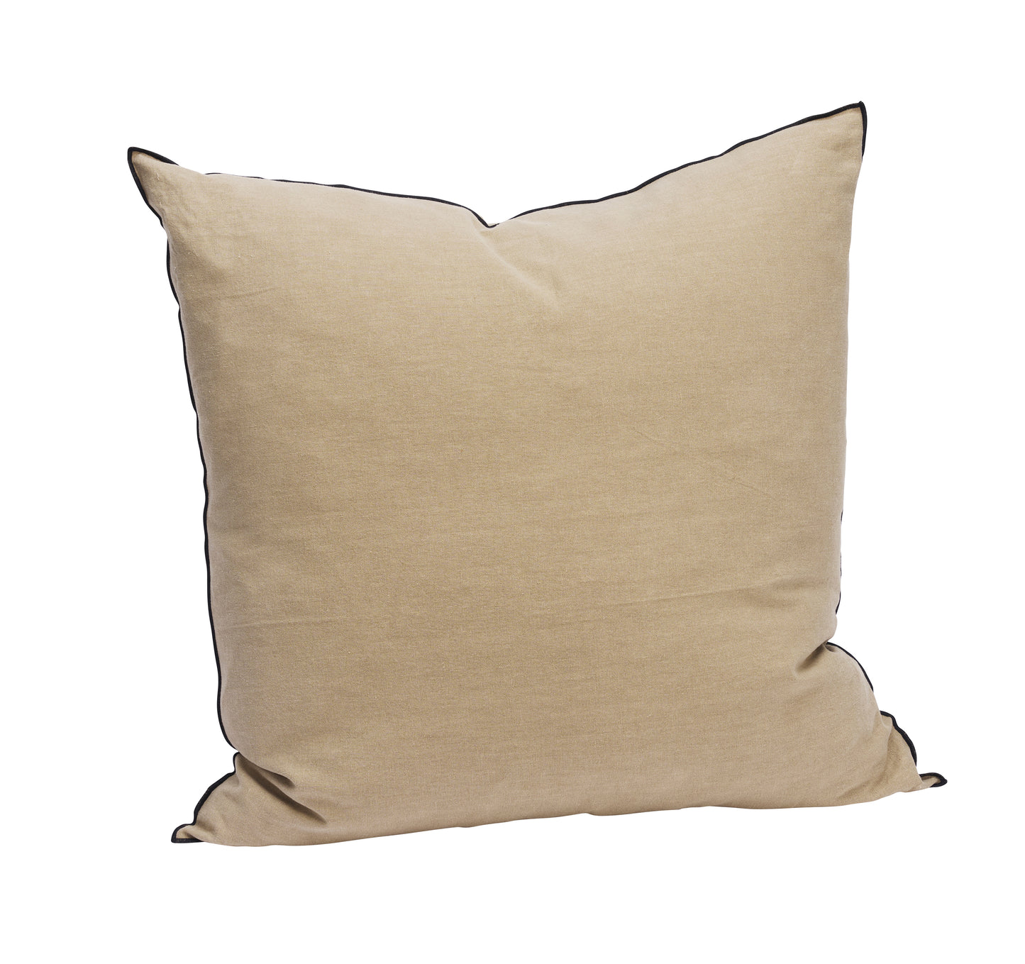 Linen cushion cover in greige and black | Minerva Interiors