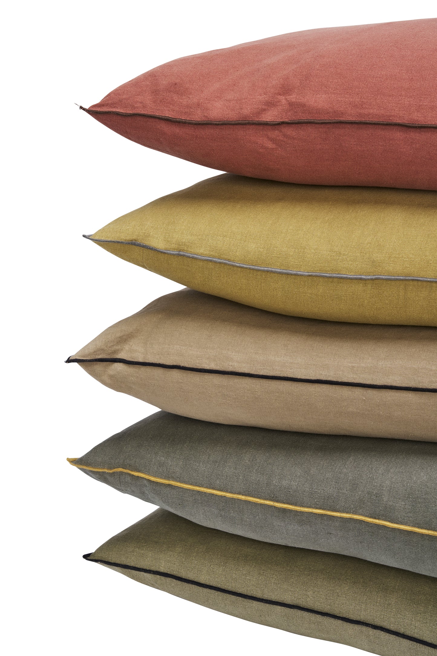 Linen cushion cover in greige and black | Minerva Interiors