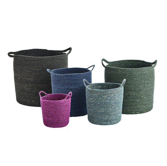 Seagrass basket set with handles in colour palette | Minerva Interiors
