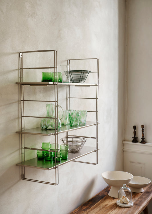Medium wooden candle holder in dark and natural finish | Minerva Interiors