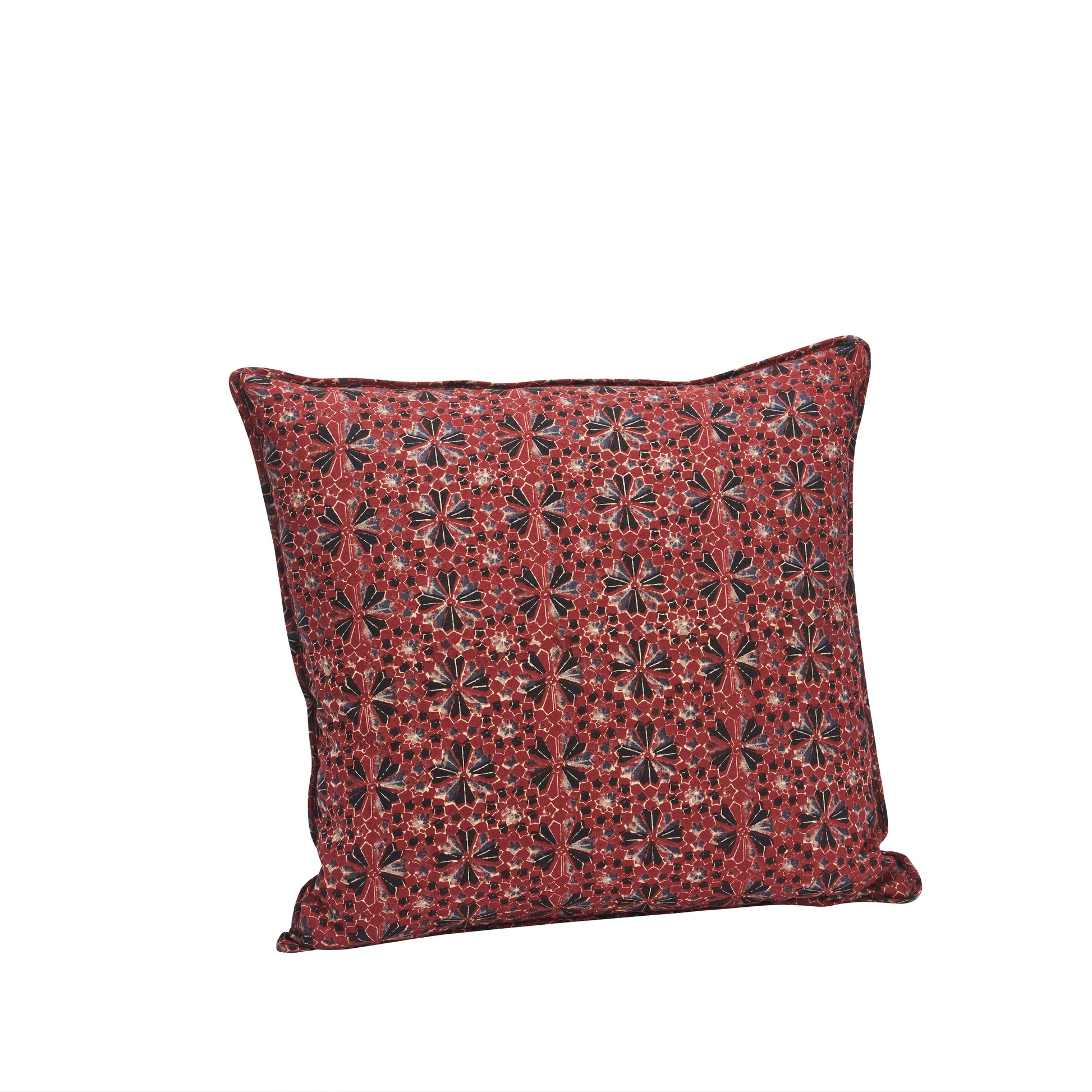 Printed cushion cover in syrah, black, charcoal and beige | Minerva Interiors