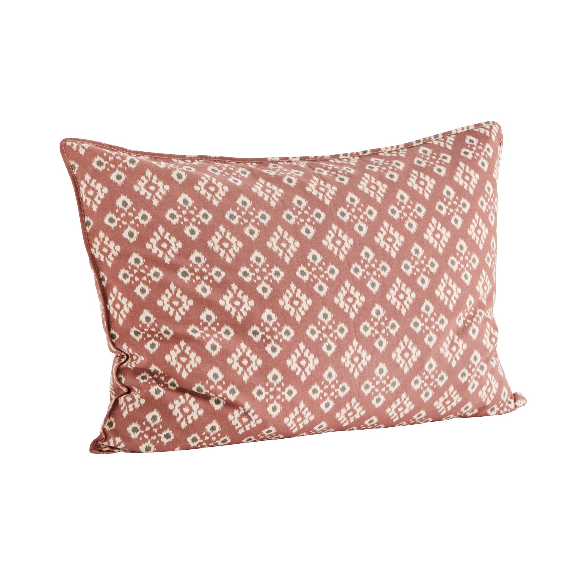 Printed cushion cover in old rose, ecru and anthracite | Minerva Interiors