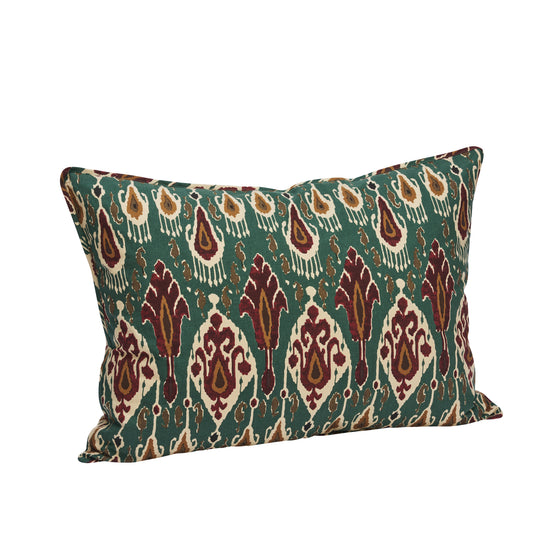 Printed cushion cover in green, sand, pumpkin spice, syrah and greige | Minerva Interiors