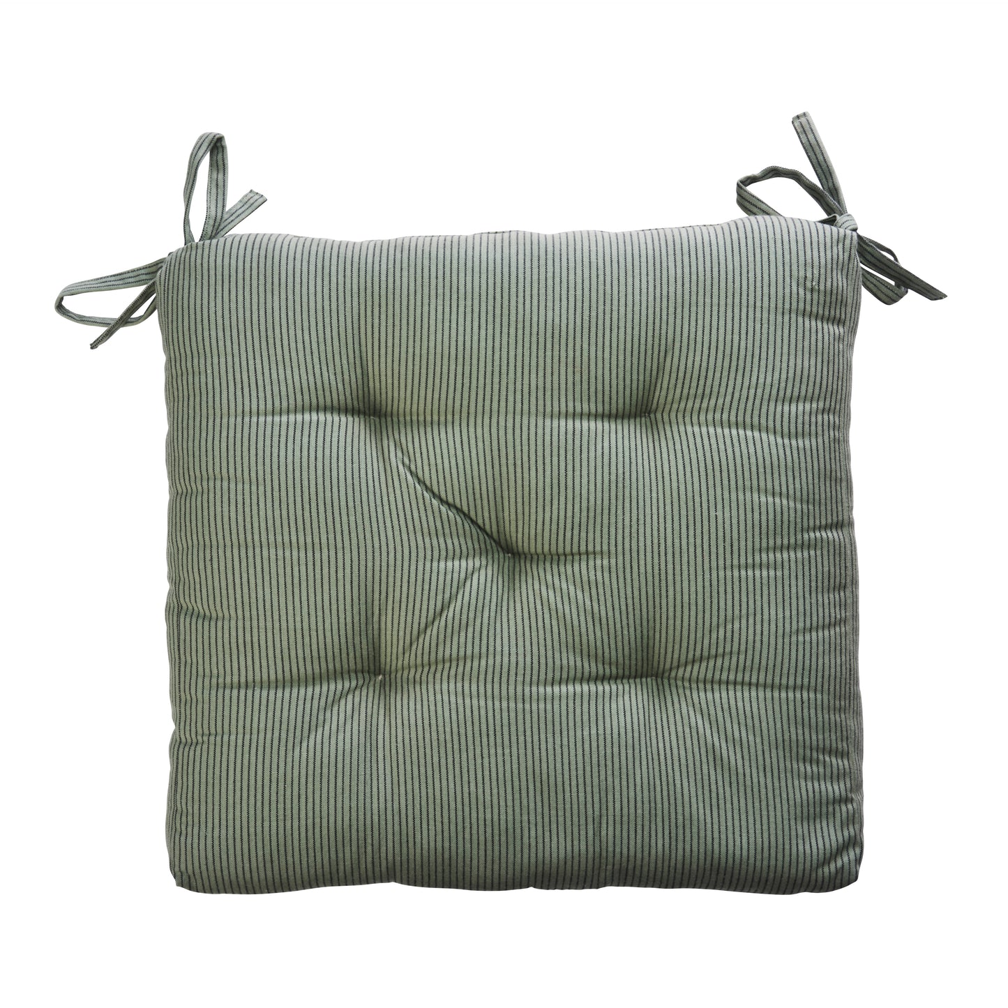 Striped cotton chair cover set of 2 in laurel green and black | Minerva Interiors