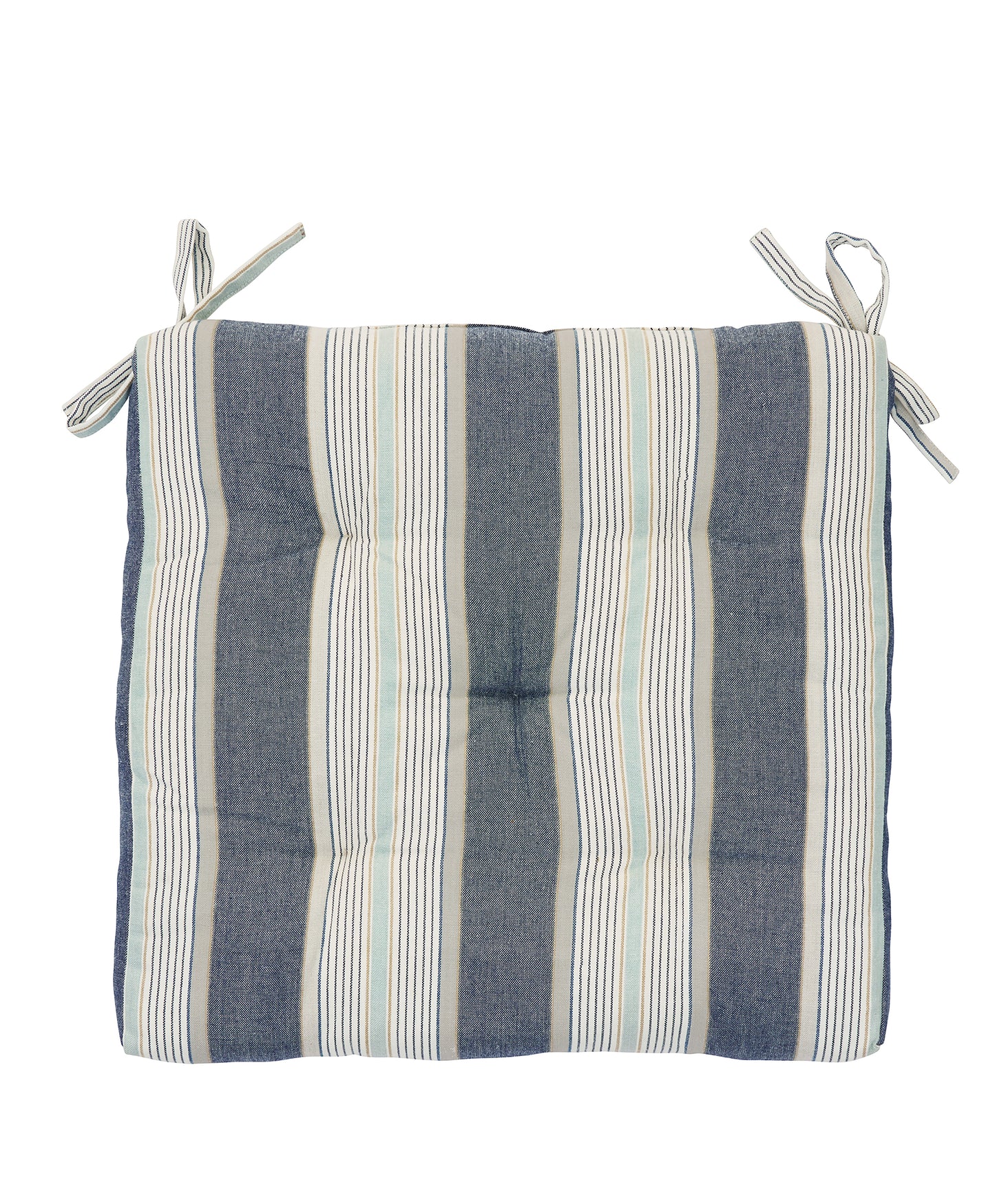 Striped cotton chair cover in blue, white and grey | Minerva Interiors
