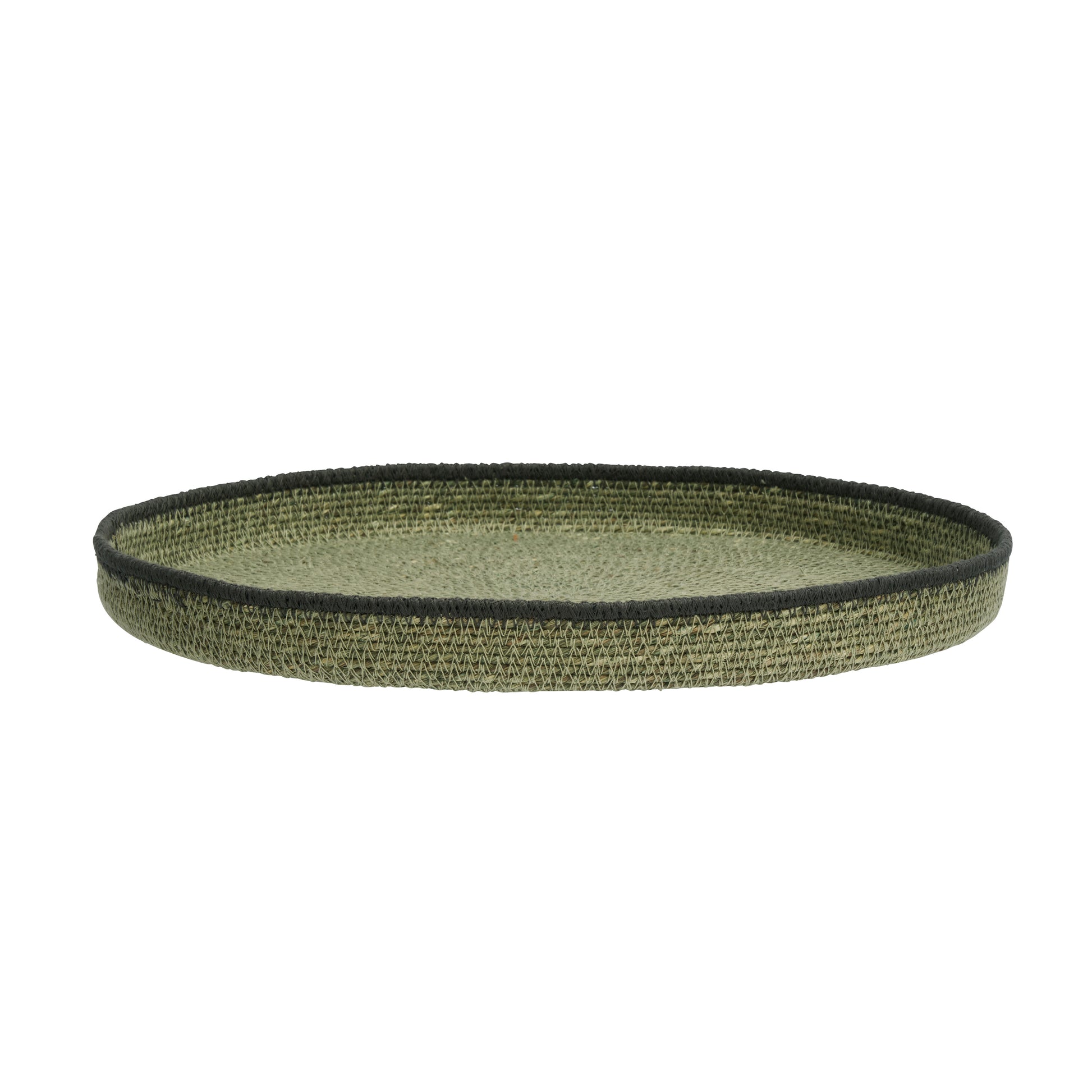 Seagrass tray in green and black | Minerva Interiors