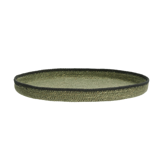 Seagrass tray in green and black | Minerva Interiors
