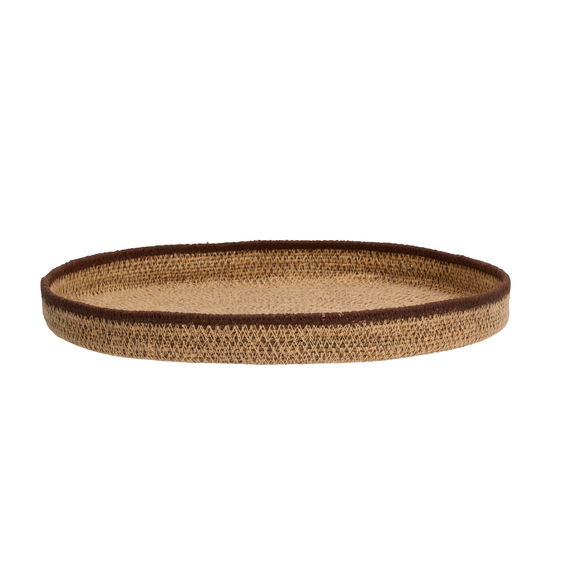 Seagrass tray in peach and brown | Minerva Interiors