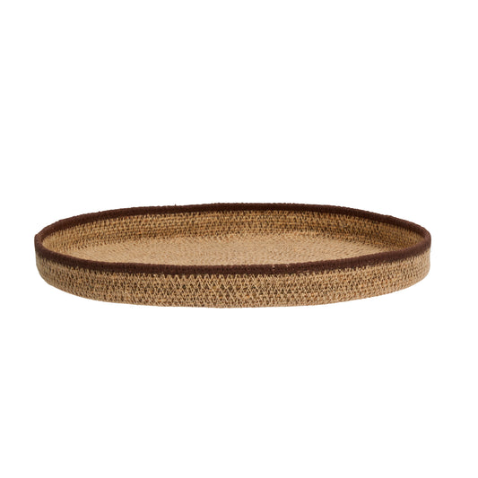 Seagrass tray in peach and brown | Minerva Interiors