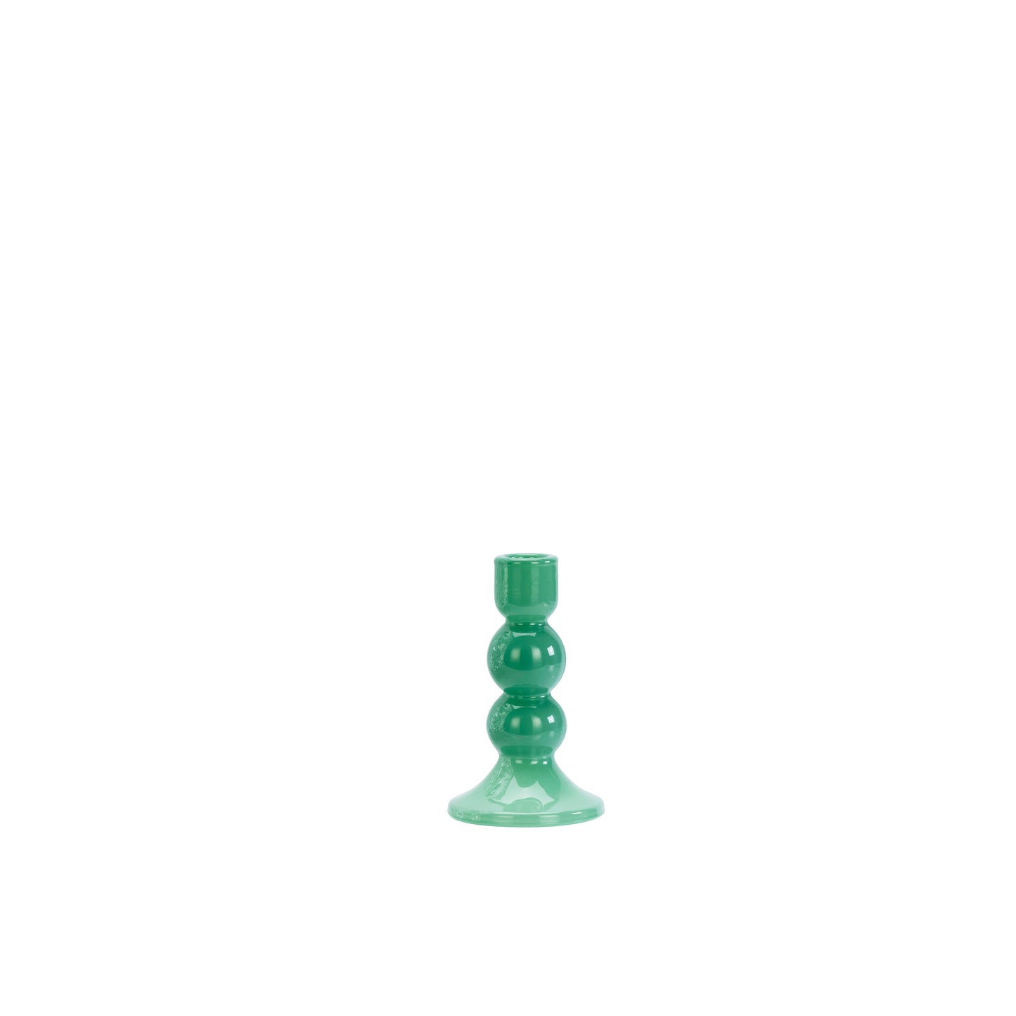 Glass candle holder in green | Minerva Interiors