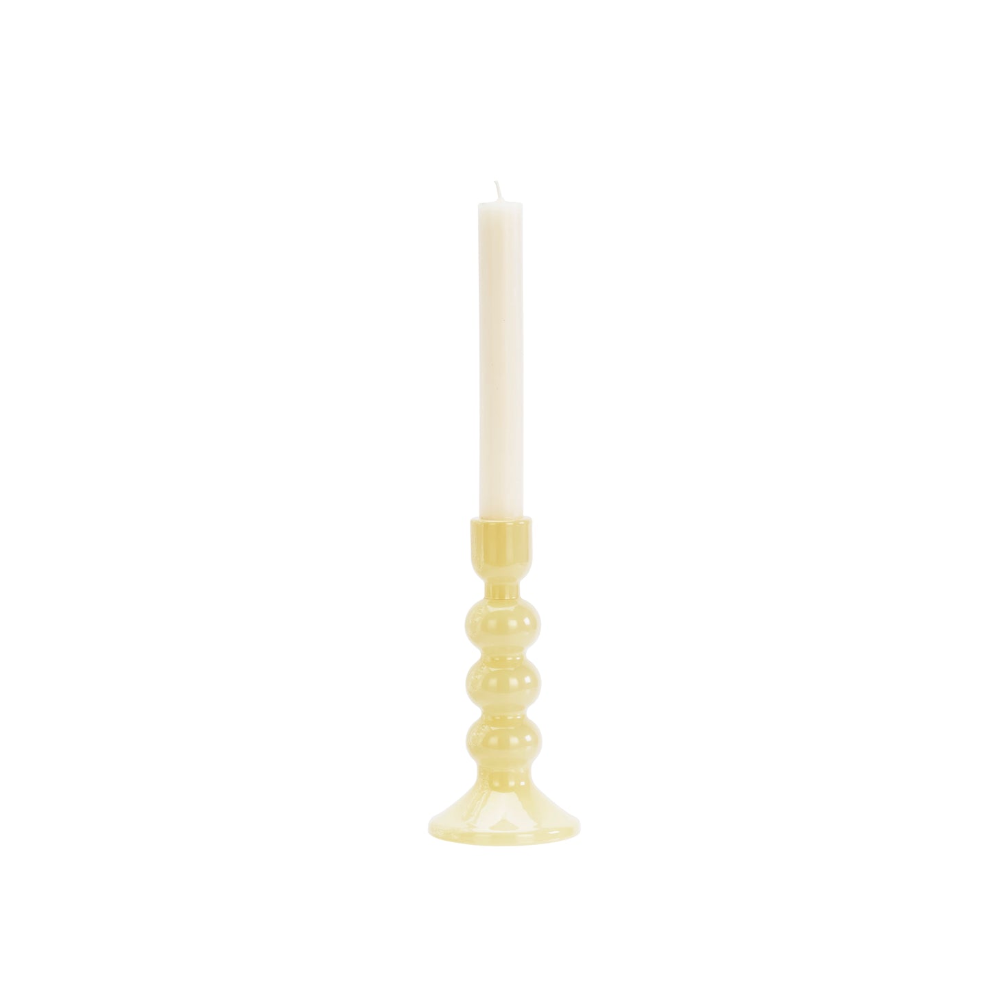 Tall glass candle holder in honey | Minerva Interiors