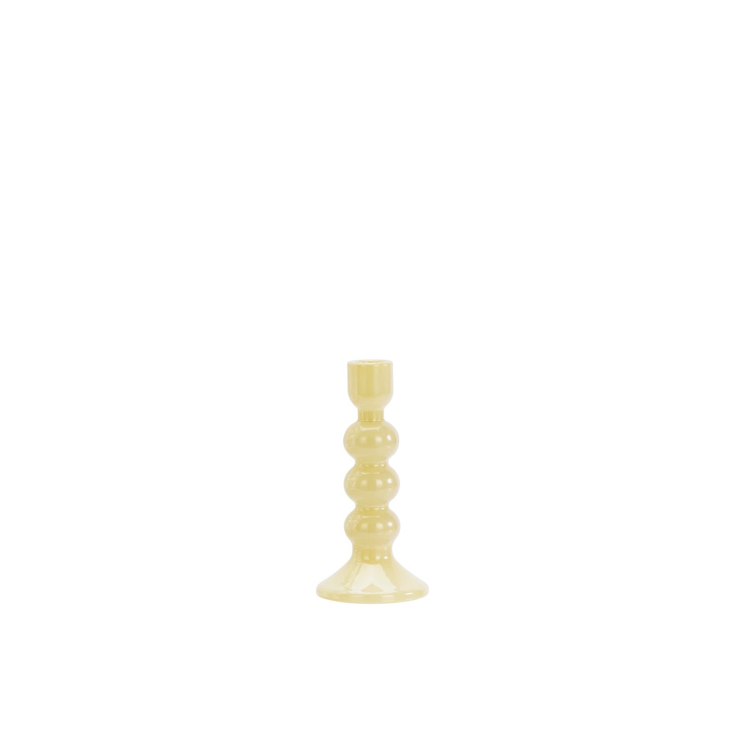 Tall glass candle holder in honey | Minerva Interiors