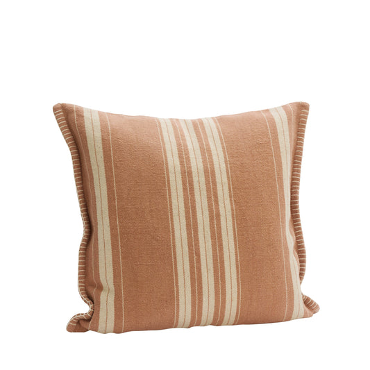 Striped cushion cover in dusty rose and off white | Minerva Interiors