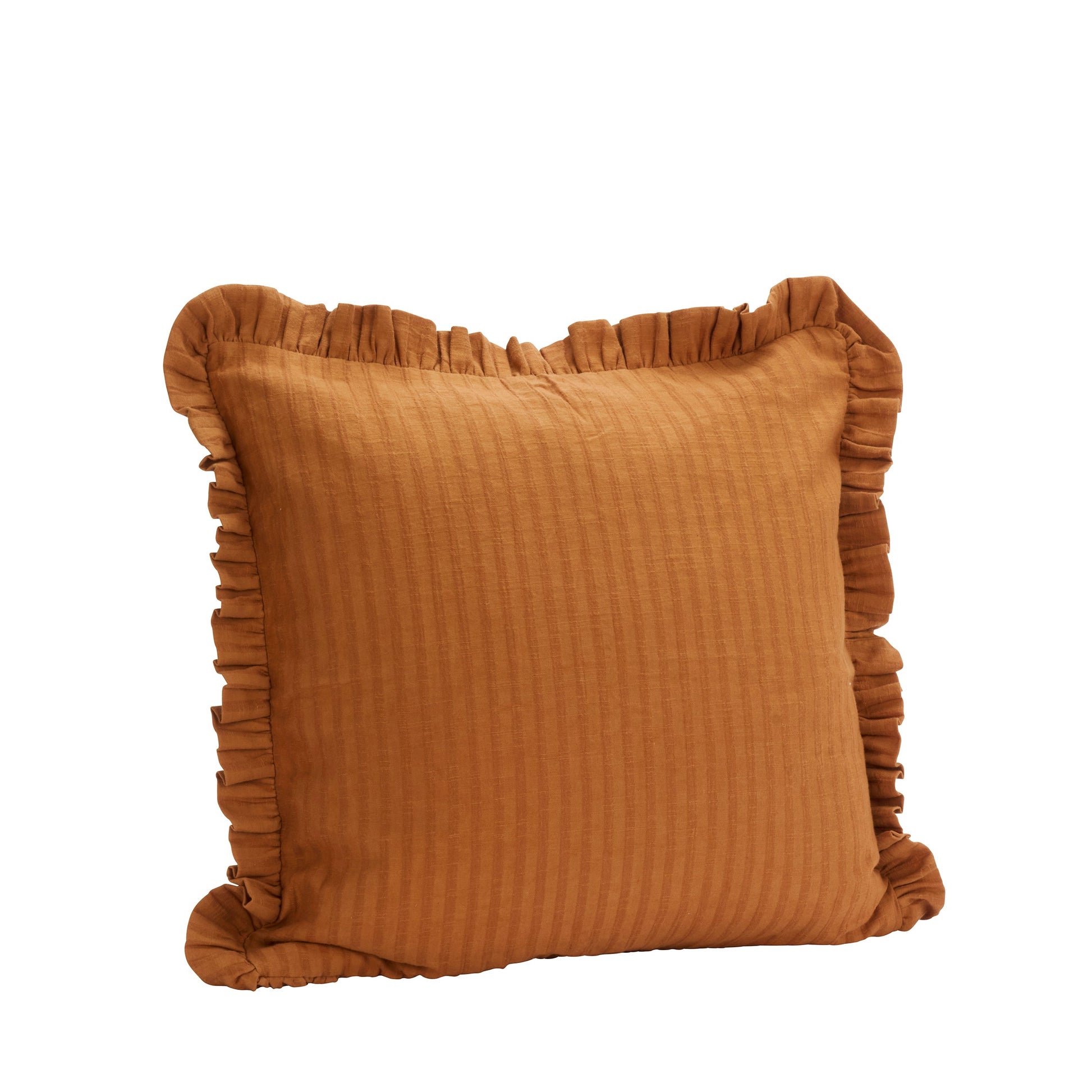 Cushion cover with ruffle edge in rust | Minerva Interiors