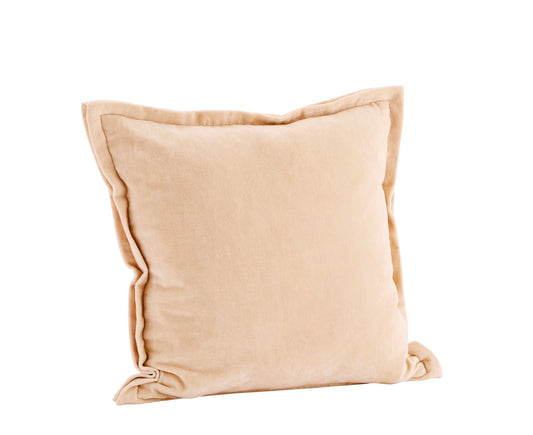 Velvet cushion cover in baby rose | Minerva Interiors