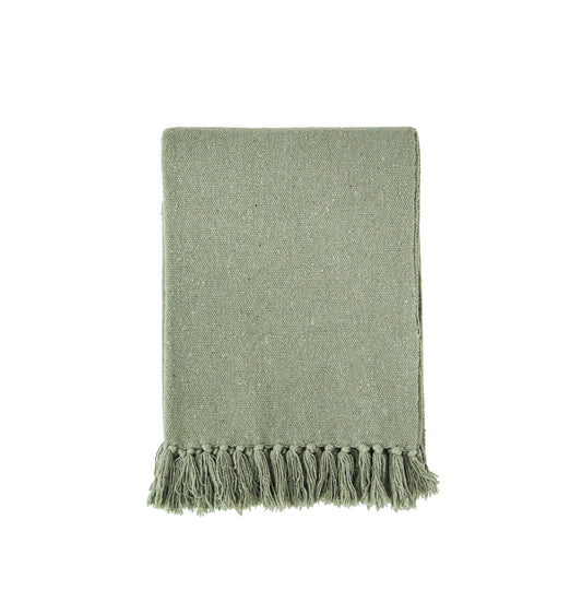 Cotton throw in dusty green | Minerva Interiors