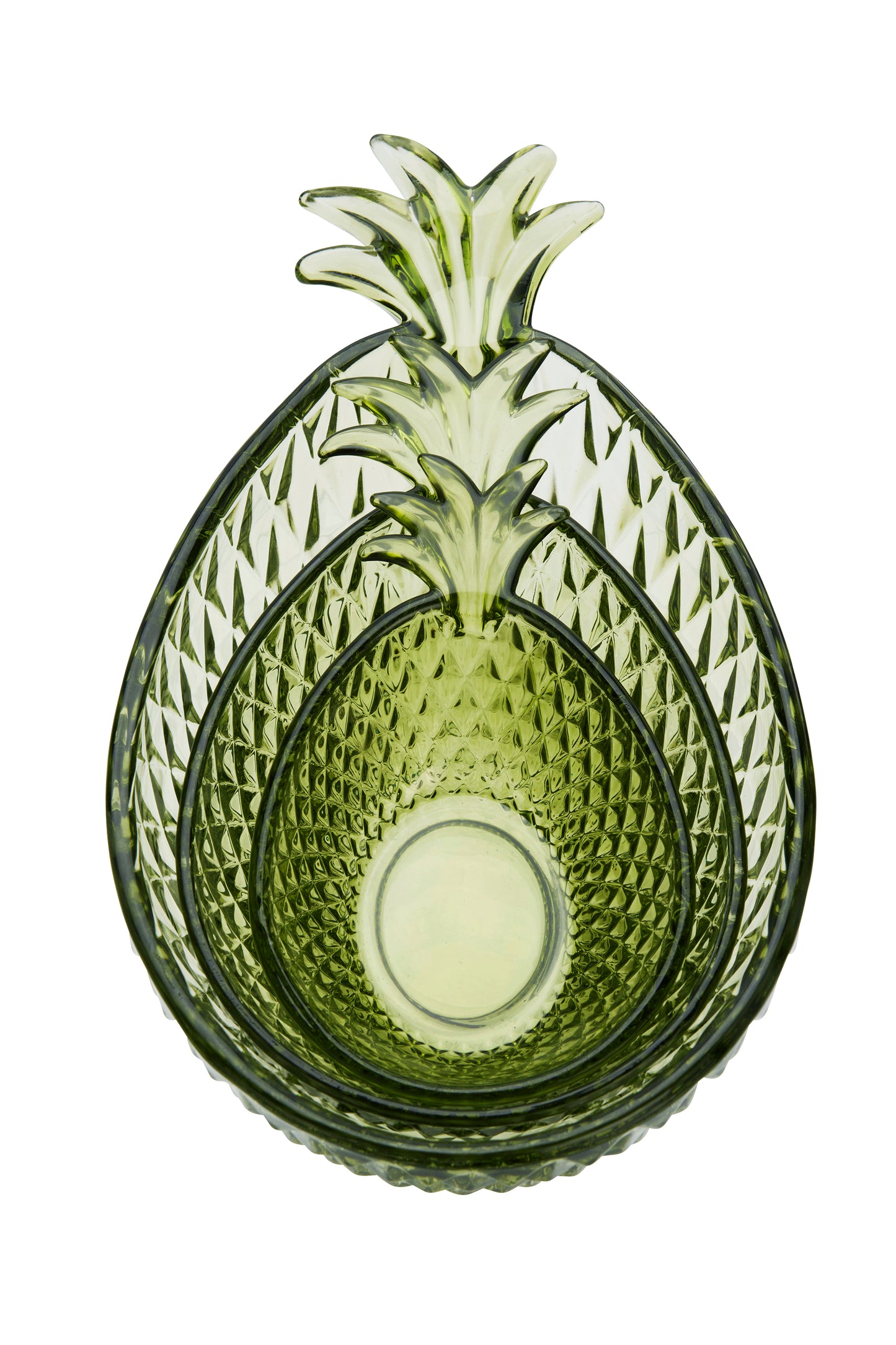 Glass pineapple bowls in green | Minerva Interiors