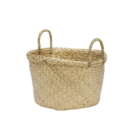 Natural seagrass basket with loop handles | Minerva Interiors