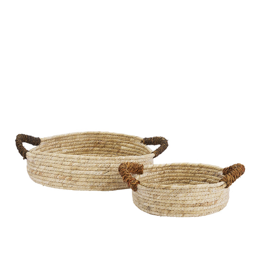 Natural corn woven baskets and trays | Minerva Interiors