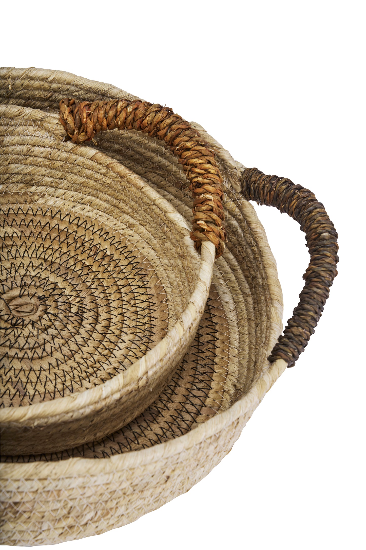 Natural corn woven baskets and trays | Minerva Interiors