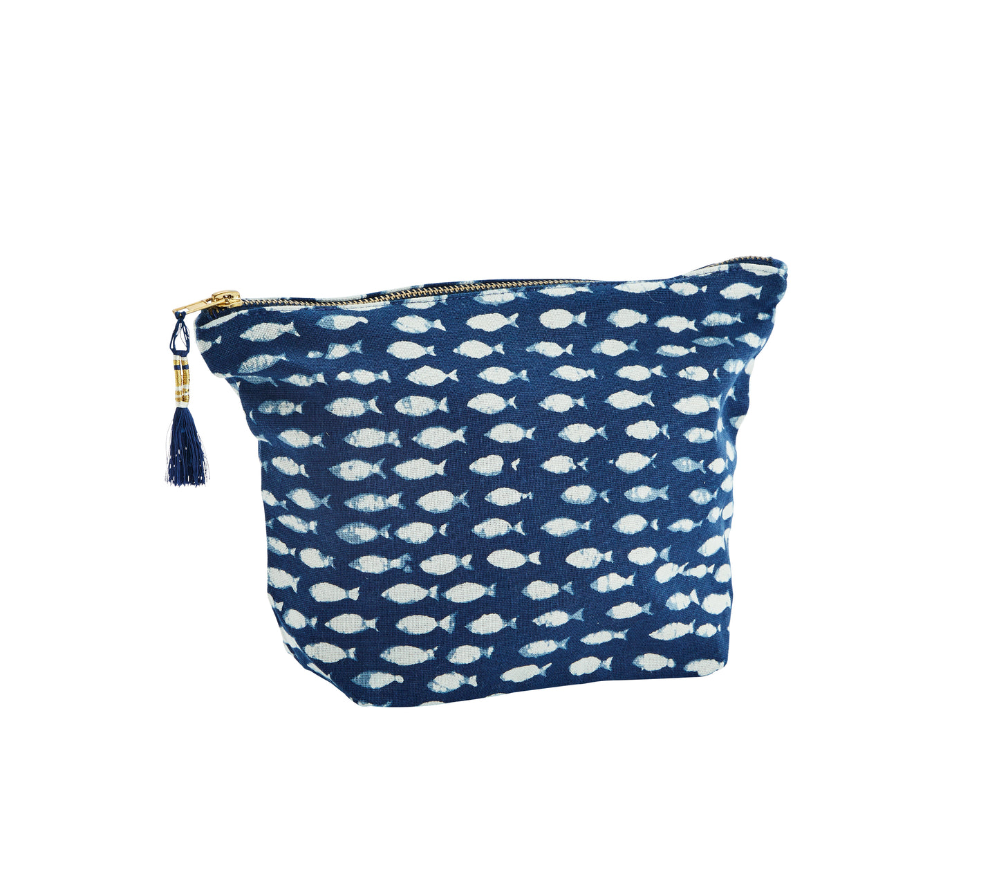 Printed wash bag in blue and white | Minerva Interiors