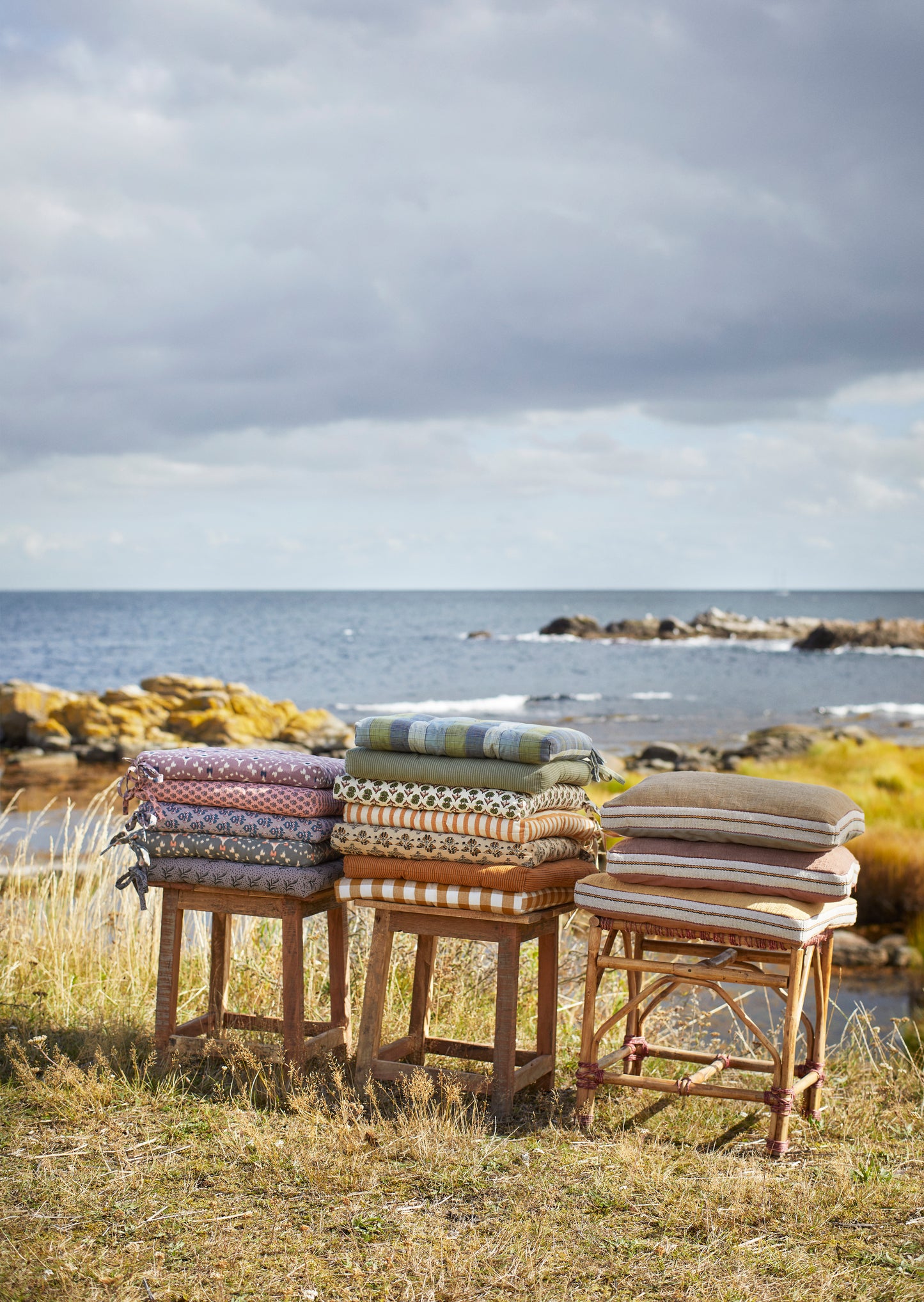 Checked cotton chair cover set of 2 in mustard and white | Minerva Interiors