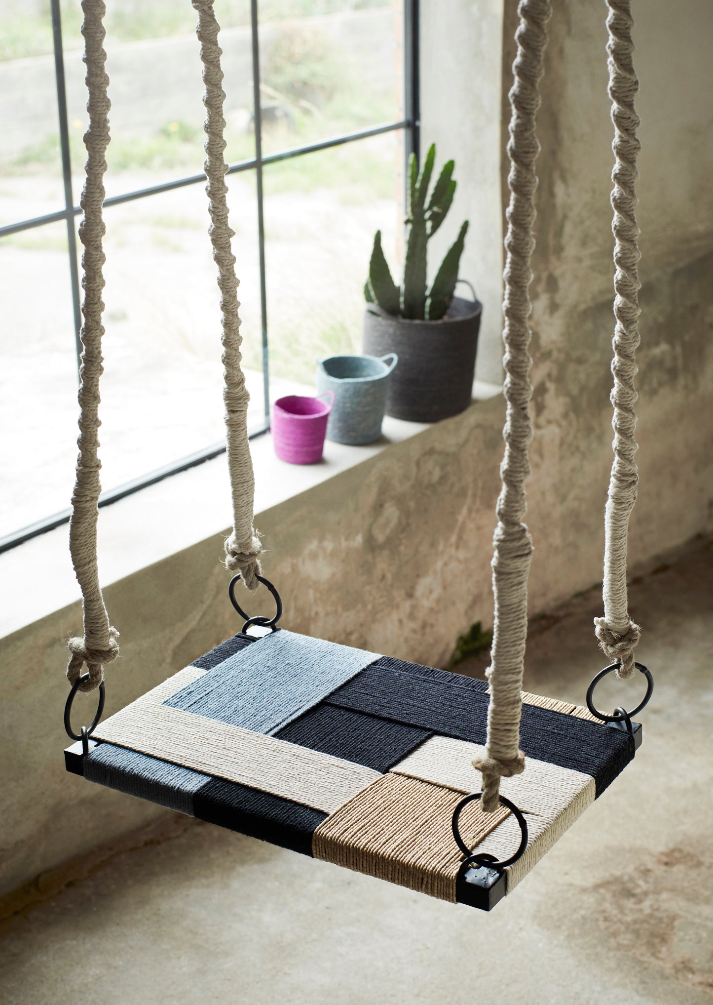 Seagrass basket set with handles in colour palette | Minerva Interiors