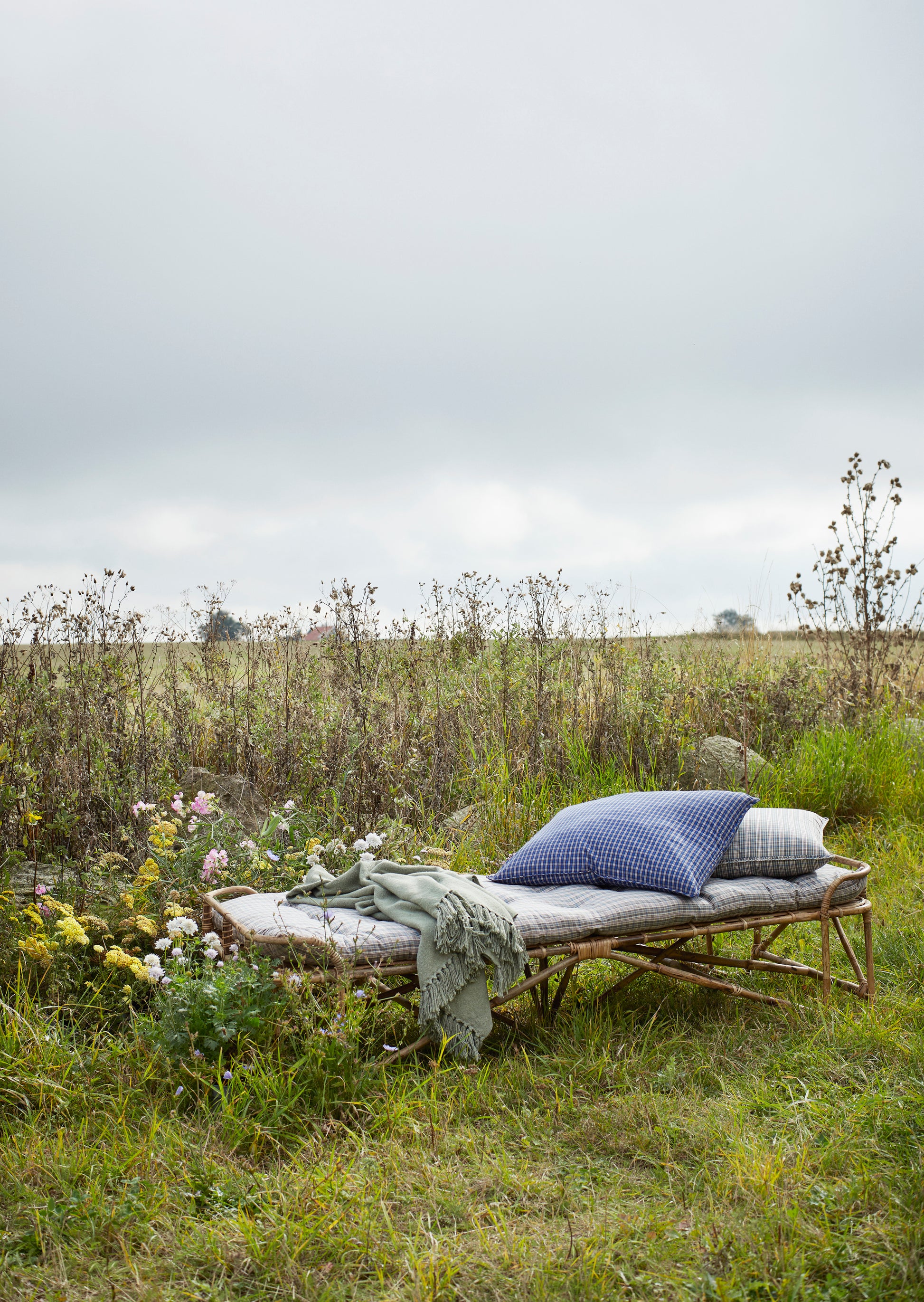 Cotton throw in dusty green | Minerva Interiors