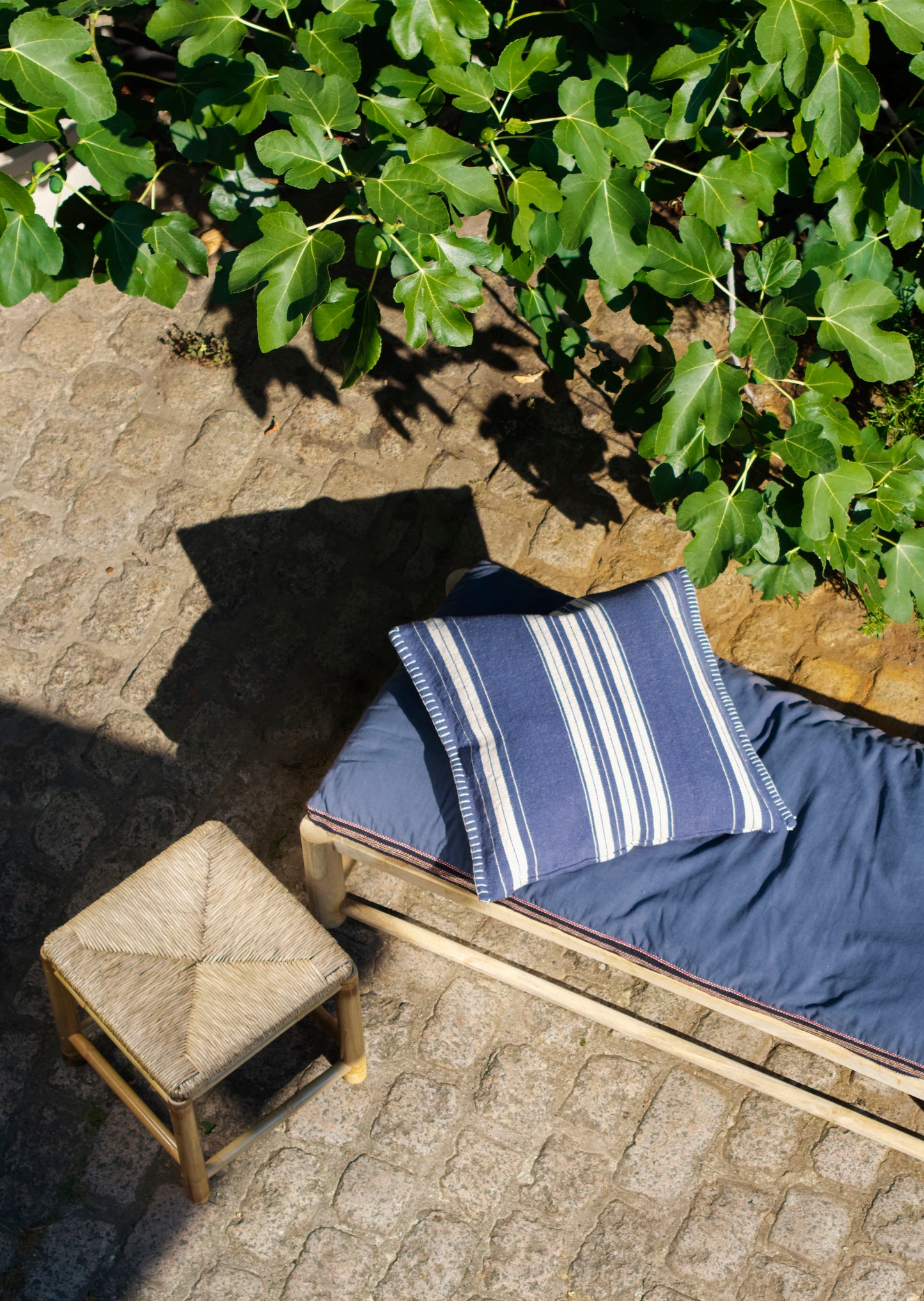 Striped cushion cover in navy and off white | Minerva Interiors